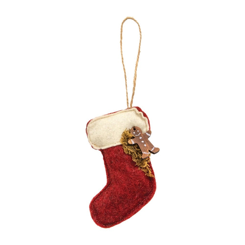 Christmas Stocking with Gingerbread Ornament (6955298521154)