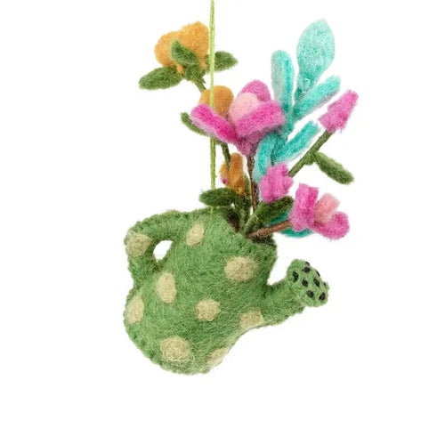 Felt Watering Can with Flowers Ornament (7050764910658)