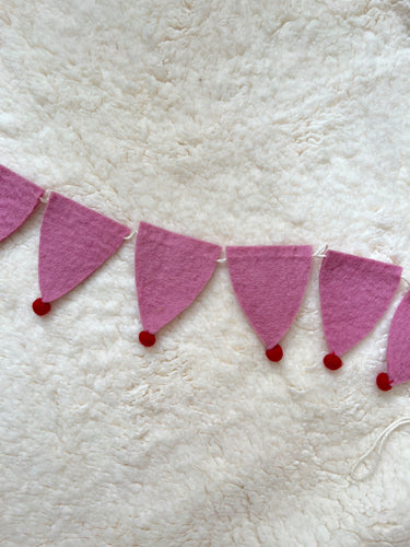 Pink and Red - Felt Bunting Garland (6979270541378)