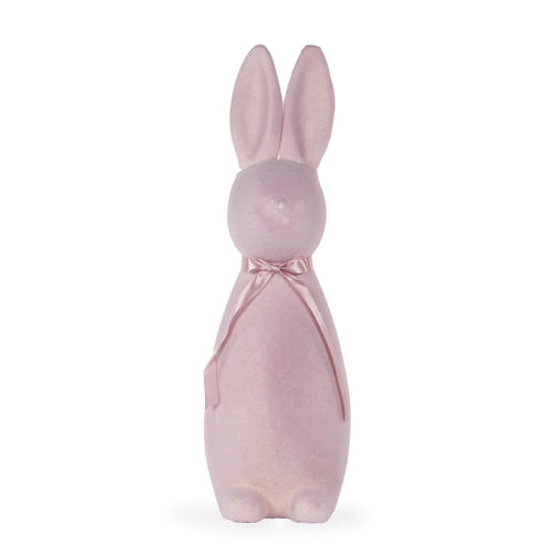 XL Flocked Rabbit with Bow - LILAC (7066761920578)