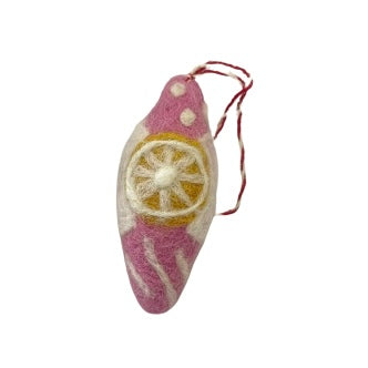 Pink Felt Vintage Drop Bauble Ornament (6979299639362)