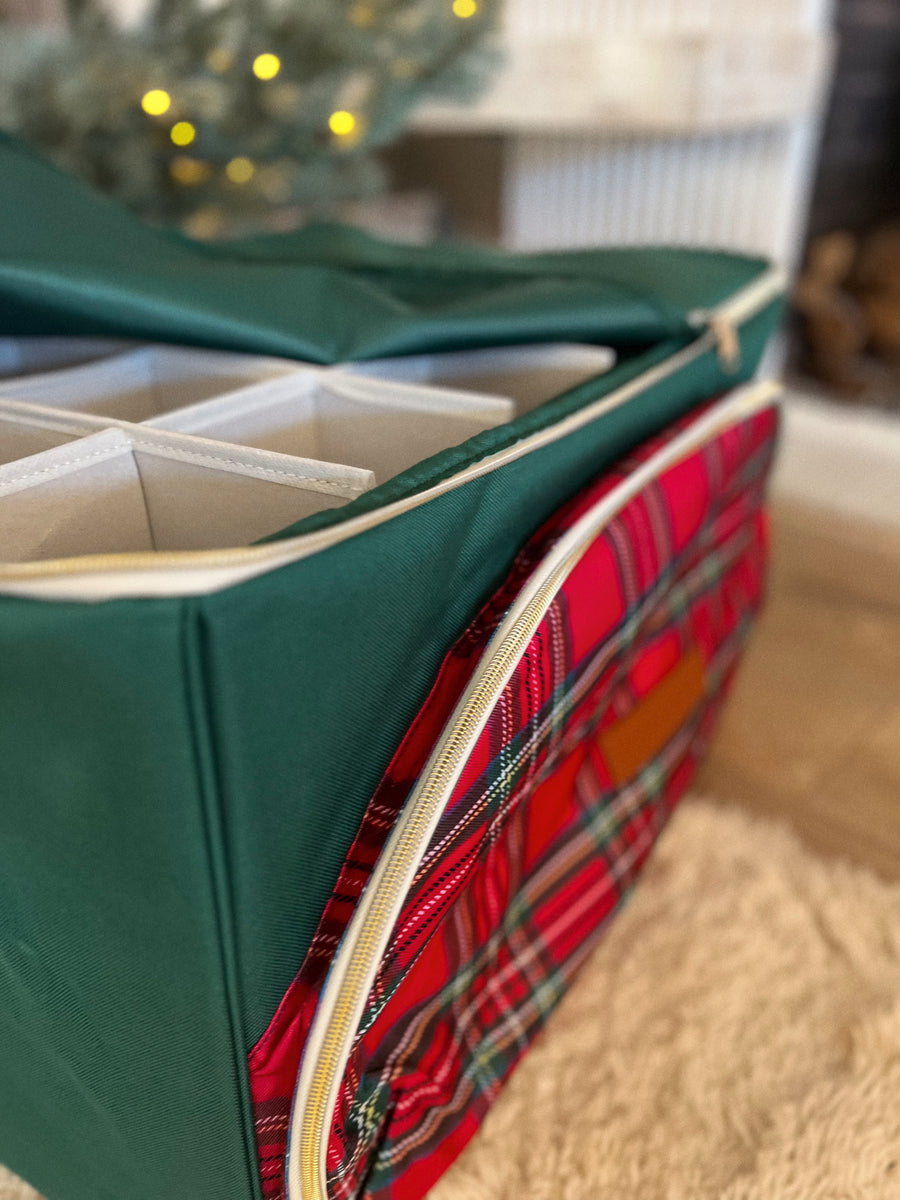 2023 Luxe Ornament Organiser Green & Tartan