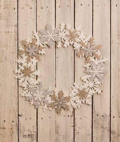 LC1724 - Silver and Gold Snowflake Wreath (6743987093570)
