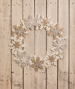 LC1724 - Silver and Gold Snowflake Wreath (6743987093570)