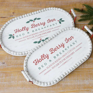 PRE ORDER - Holly Berry Inn Tray Set of 2 (6959247392834)