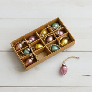 Glass Egg Ornaments Set of 12 (7049626812482)