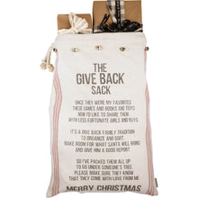 Load image into Gallery viewer, White Ticking Stripe Santa Give Back Sack (6982829932610)