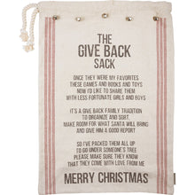 Load image into Gallery viewer, White Ticking Stripe Santa Give Back Sack (6982829932610)