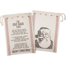 Load image into Gallery viewer, White Ticking Stripe Santa Give Back Sack (6982829932610)