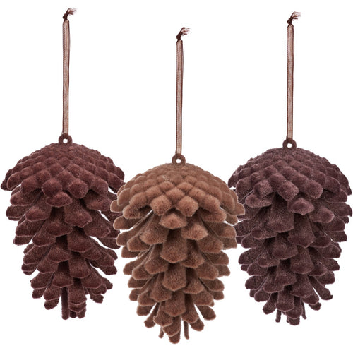 Medium Pinecone Ornament Set of 3 (6982834749506)