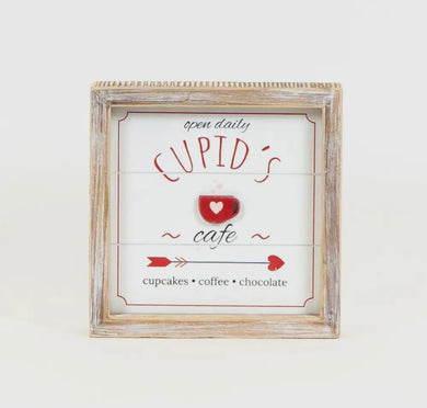 7x7 Cupid Cafe Double Sided Framed Sign (7041307803714)