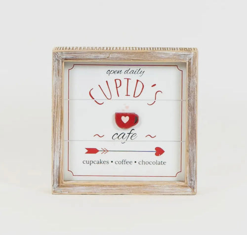 7x7 Cupid Cafe Double Sided Framed Sign (7041307803714)