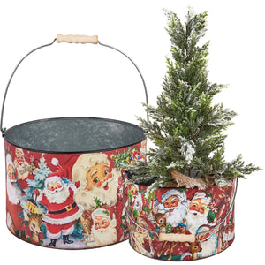 Vintage Christmas Santa Bucket Set (6982838583362)