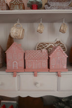 Load image into Gallery viewer, Wide Pink Gingerbread House Stocking Holder (7215567896642)