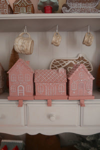 Wide Pink Gingerbread House Stocking Holder (7215567896642)