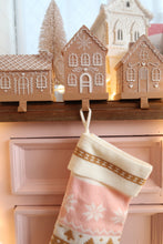 Load image into Gallery viewer, Pink Beige and White Knit Fair Isle Stocking - PRE ORDER (7215978250306)