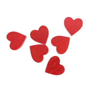 Red Set of 6 Wooden Hearts (7041310064706)