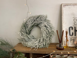 W3810400 - 24" Snowy Cedar Wreath (7549339074626)