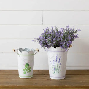 Tin Herbs Buckets Set of 2 (7049634218050)