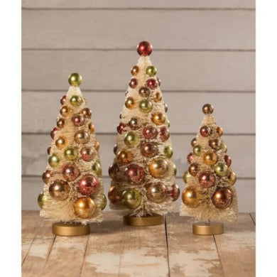 LC2404- Fall Polka Dot Bottle Brush Tree Set of 3 (7554570256450)