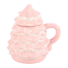 Load image into Gallery viewer, Pink Christmas Tree Shaped Mug (7330222571586)