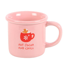 Load image into Gallery viewer, Pink Hot Cocoa and Chill Christmas Mug (7330222440514)