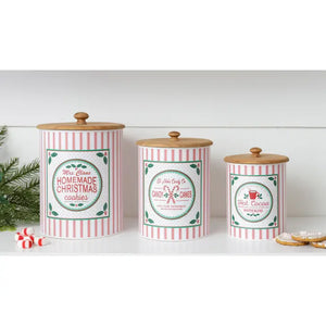 PRE ORDER - Cookies, Candy Canes, Cocoa Canisters Set of 3 (6959247097922)