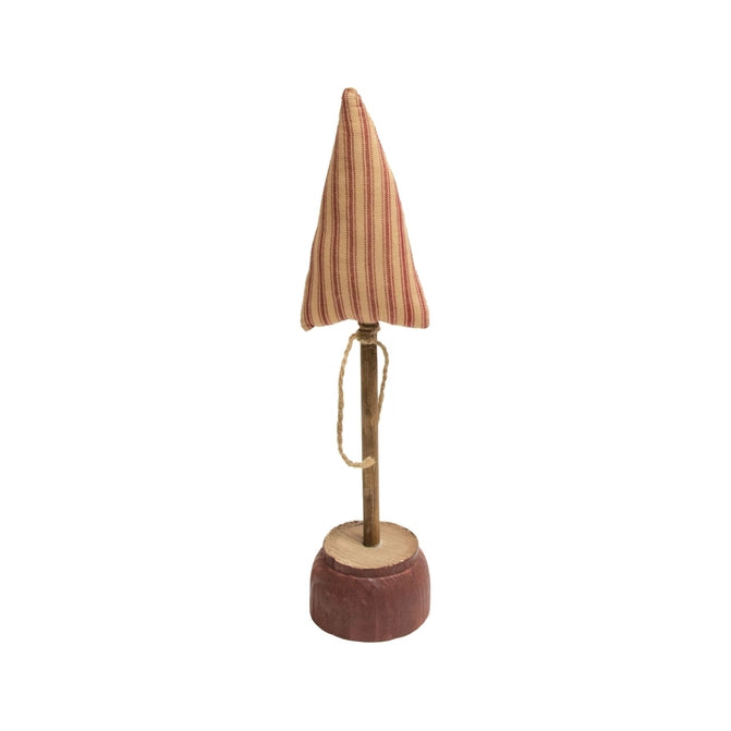 Red Ticking Stripe Christmas Tree on Base 13