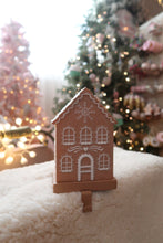 Load image into Gallery viewer, Tall Brown Gingerbread House Stocking Holder - PRE ORDER (7215566028866)