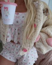 Load image into Gallery viewer, Cream Hearts &amp; Gingerbread Knit Cardigan - PRE ORDER (7232192938050)