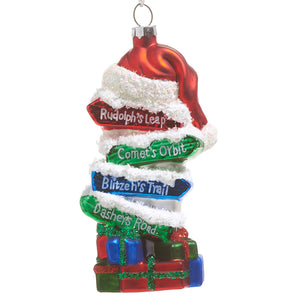 4320859 - 5" Santa's Reindeer Slope Direction Ornament (7019020386370)