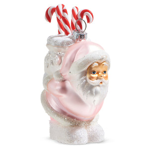 4320893 - 5" Pink Santa with Candy Canes Ornament (7019021041730)