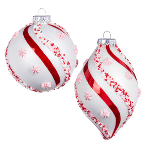4352874 - Peppermint Bead Glass Ornament Assorted (7019021828162)