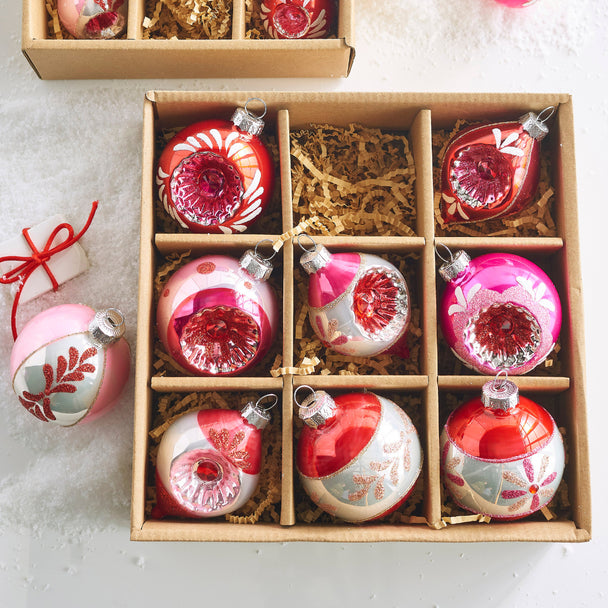 4422850 - Box of 9 Pink Vintage Ornaments 3