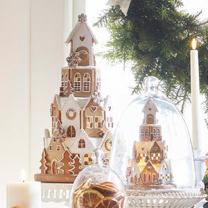 4457615 - 16" Lighted Round Gingerbread Village (7360717258818)