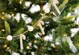 35" Wooden Candy Cane Garland (6955293147202)