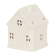 Load image into Gallery viewer, White Christmas Gingerbread House Tealight Candle Holder (7330221719618)