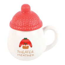 Load image into Gallery viewer, Sweater Weather Lidded Christmas Mug (7330222506050)