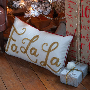 Fa La La Gold Beaded Pillow (6966418866242)