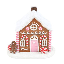 Load image into Gallery viewer, Pink Gingerbread House Christmas Incense Cone Burner (7330222374978)