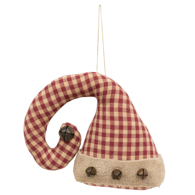 Gingham Santa Hat Ornament (6955299897410)