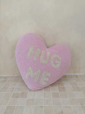 HUG ME Pink Heart Cushion (7039546425410)