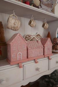 Wide Pink Gingerbread House Stocking Holder (7215567896642)