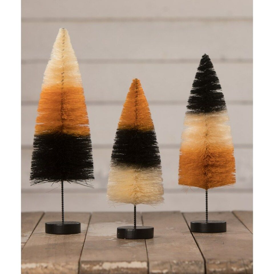LC0721 - Halloween Stripe Bottlebrush Tree Set of 3 (6952748220482)