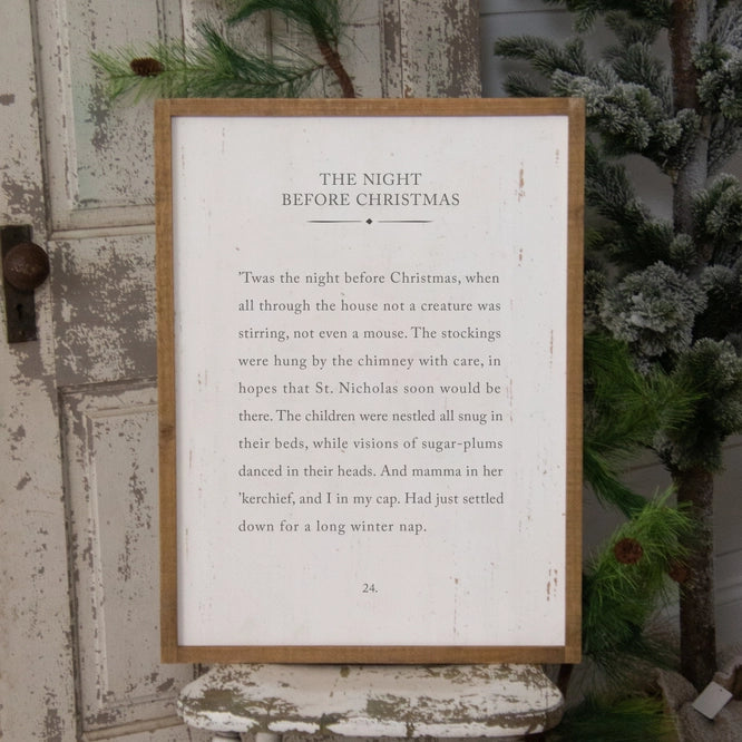 Brown Wood Frame Night Before Christmas Sign (7015227883586)