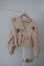 Load image into Gallery viewer, Cream Hearts &amp; Gingerbread Knit Cardigan - PRE ORDER (7232192938050)