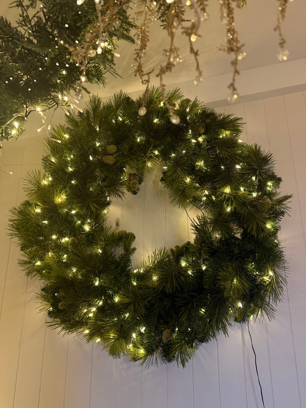 Carolina Pine Christmas Wreath Pre Lit 120cm - NATCP122W (7547238645826)