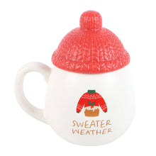 Load image into Gallery viewer, Sweater Weather Lidded Christmas Mug (7330222506050)