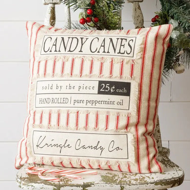 PRE ORDER - Striped Candy Cane Pillow (6959247720514)