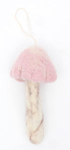 Pink Beaded Toadstool Ornament (6979305046082)